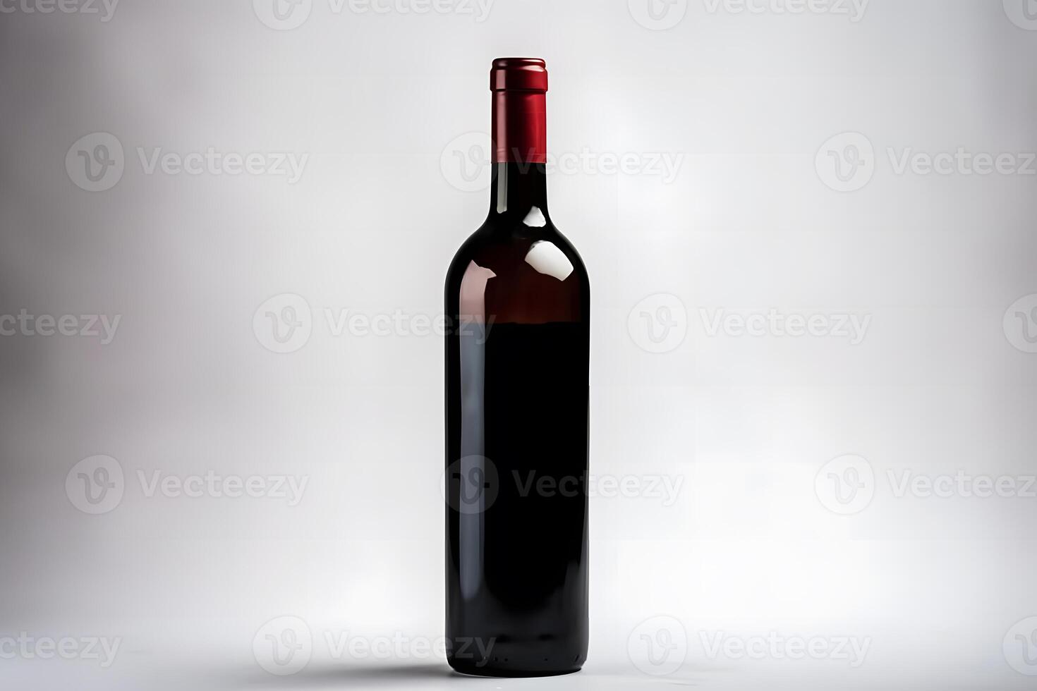 botella de rojo vino sin un etiqueta. neural red ai generado foto