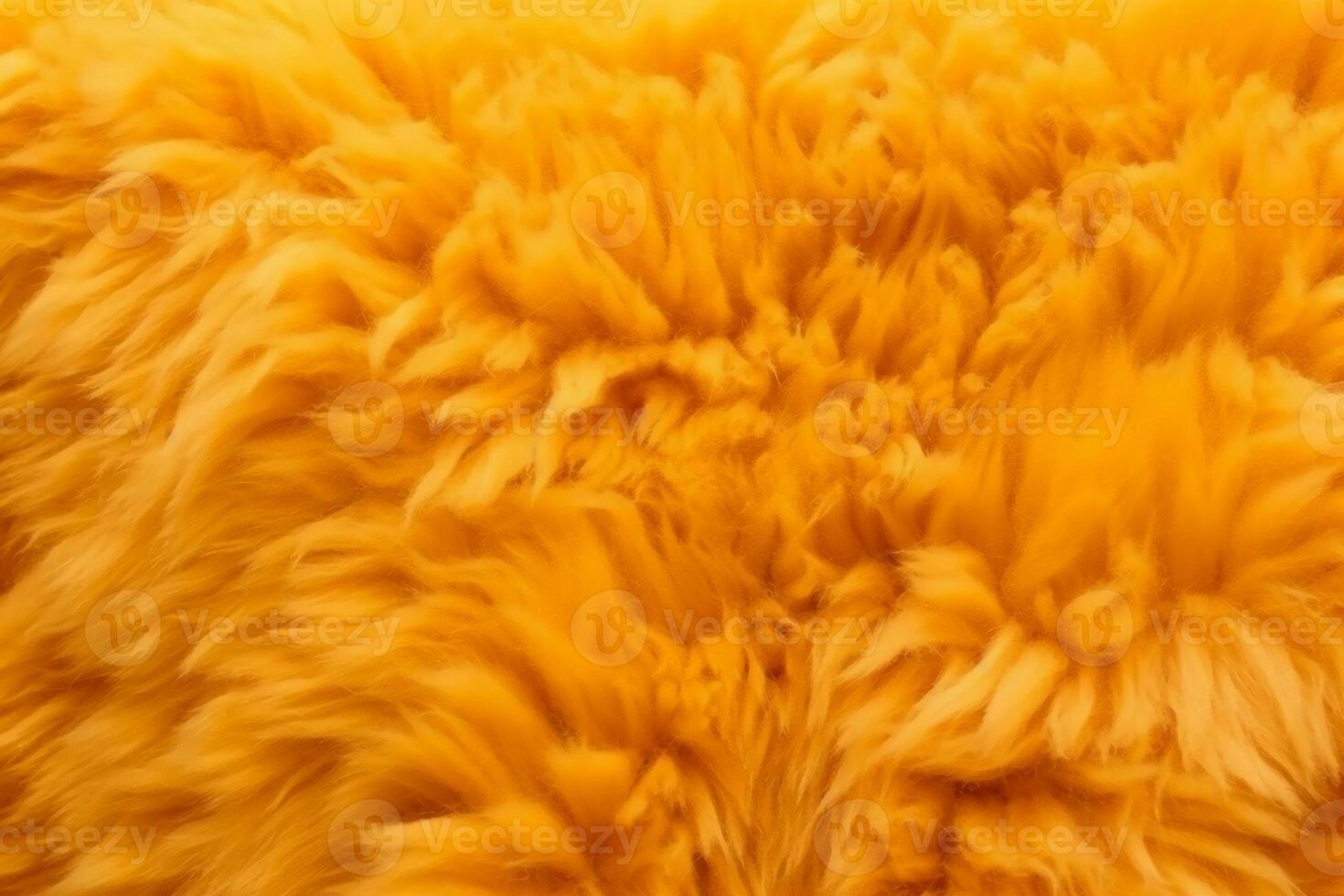 Very peri orange color sheep fur sheepskin rug background Wool texture. photo
