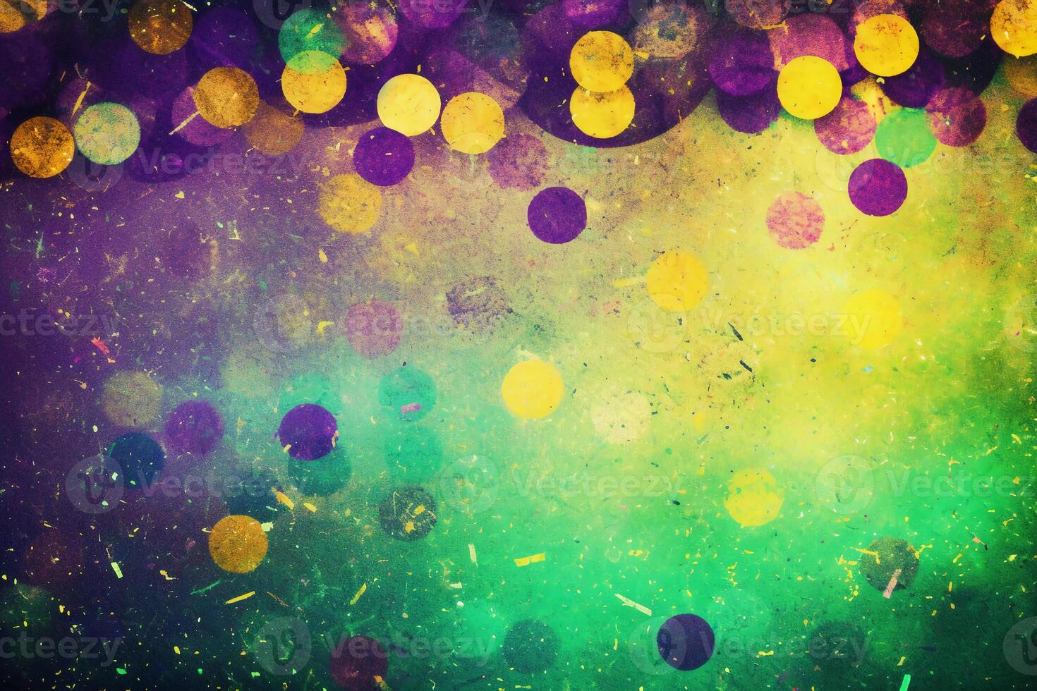 fancy bokeh light, grunge texture, vintage style background, green purple yellow gradient. photo