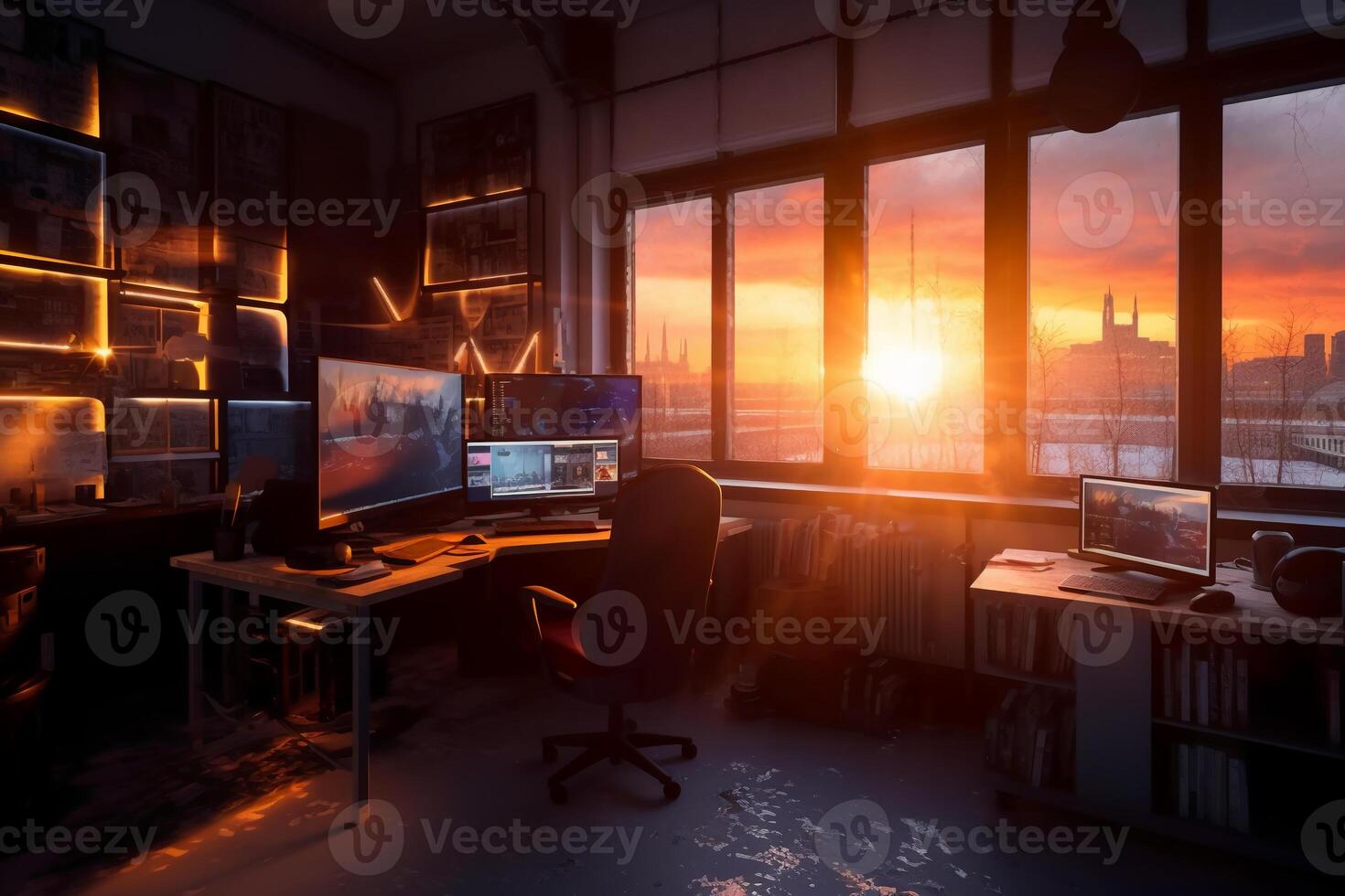 The holy light in the office. photo