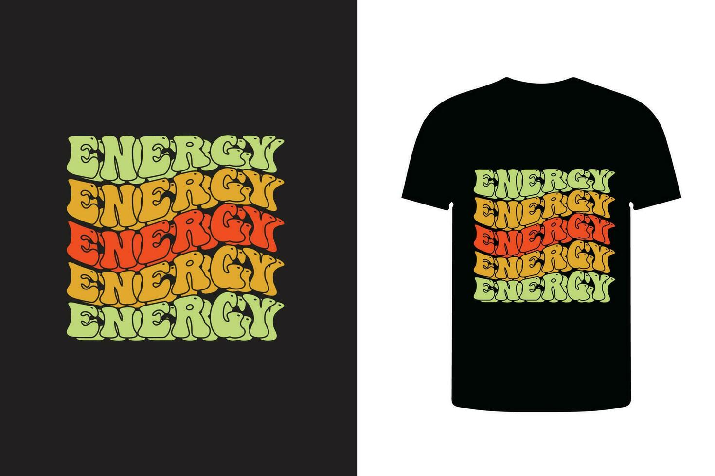 energía retro t camisa diseño. vector