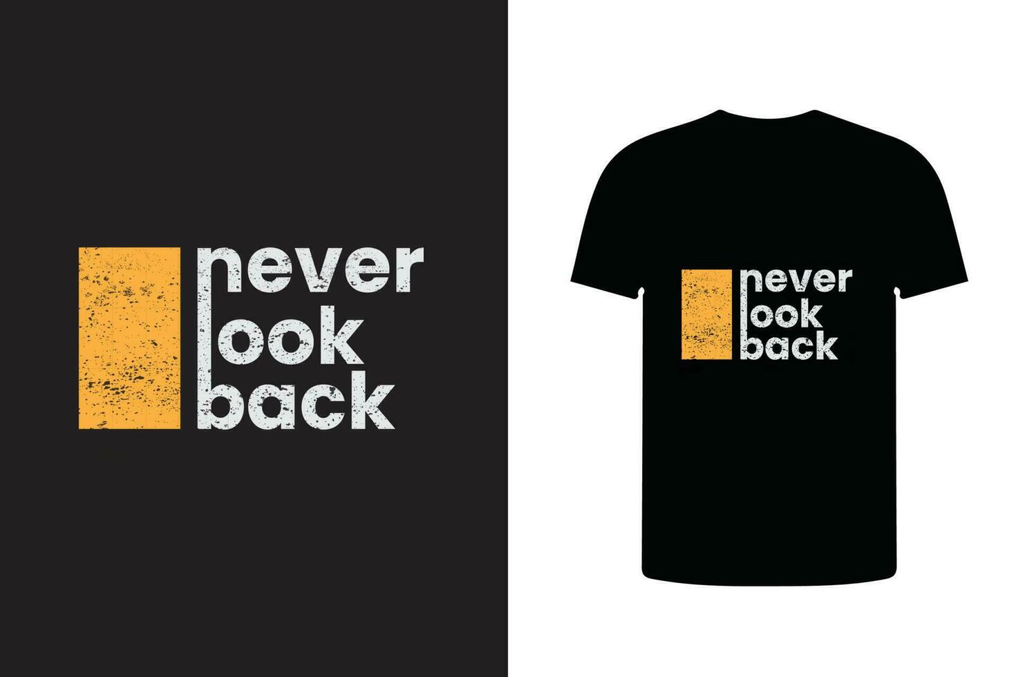 never look back vintage typography t shirt design, simple print design vector