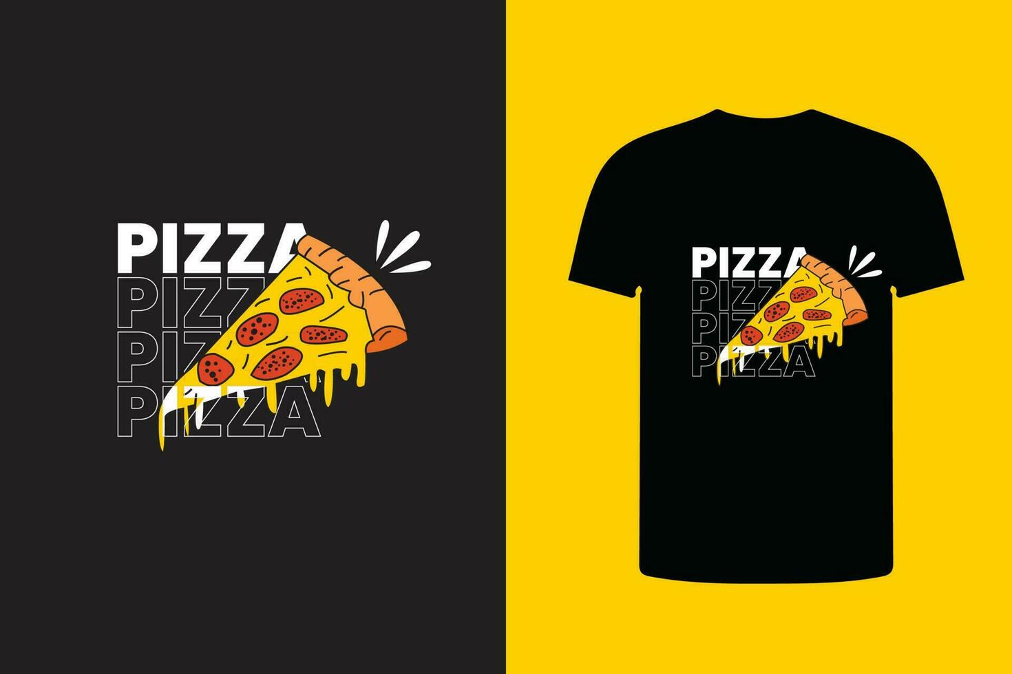 Pizza ilustración t camisa diseño, Moda impresión diseño. vector
