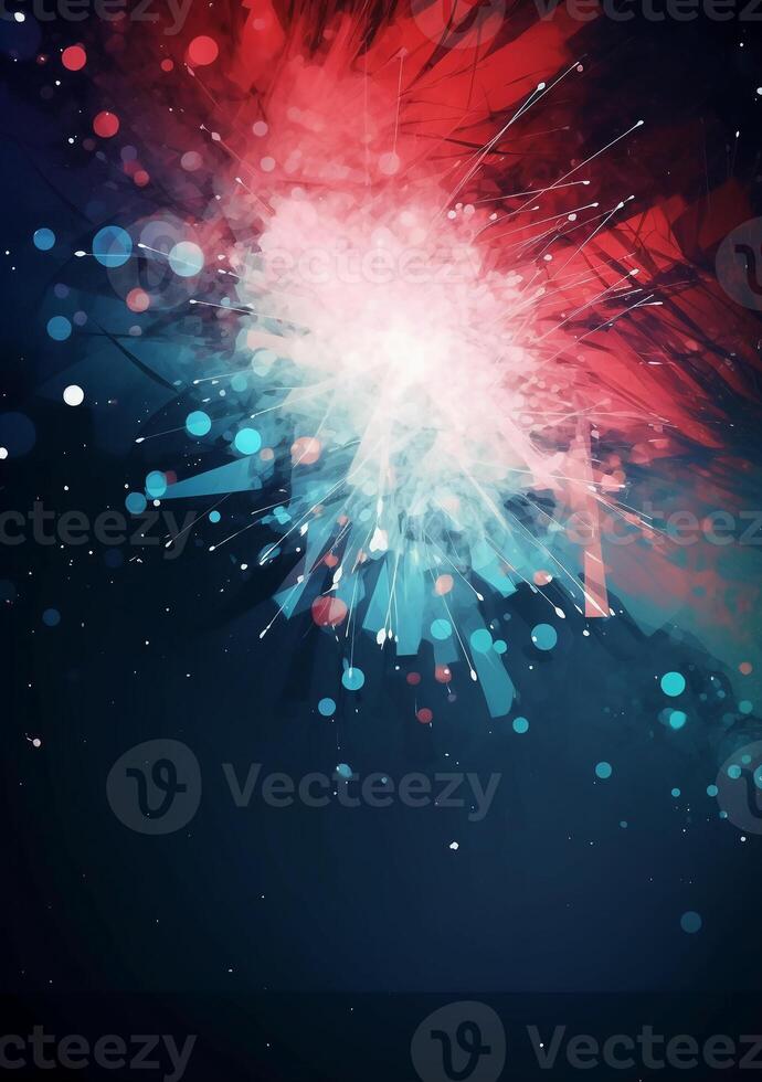 Blue, red, white, firework, Independence Day Abstract Poster background, copyspace. photo