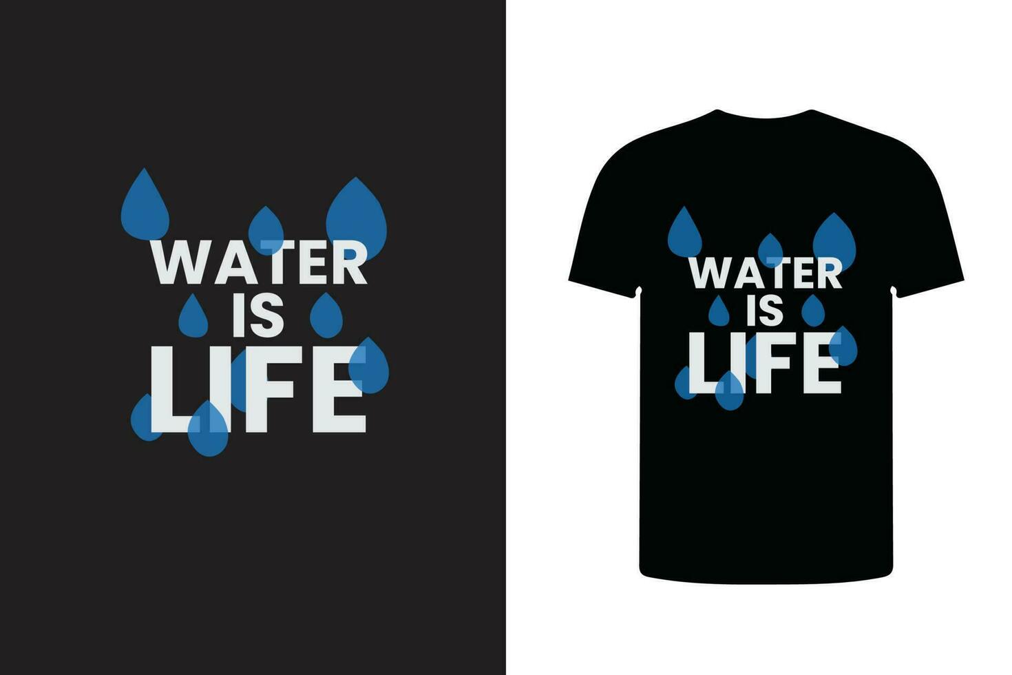 water is life t shirt design, t shirt design template 24193026 Vector