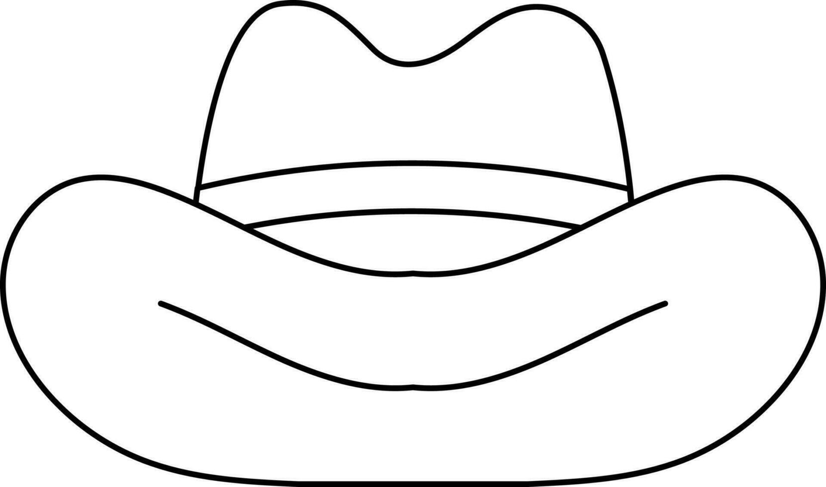 Cowboy Hat Icon In Black Outline. vector