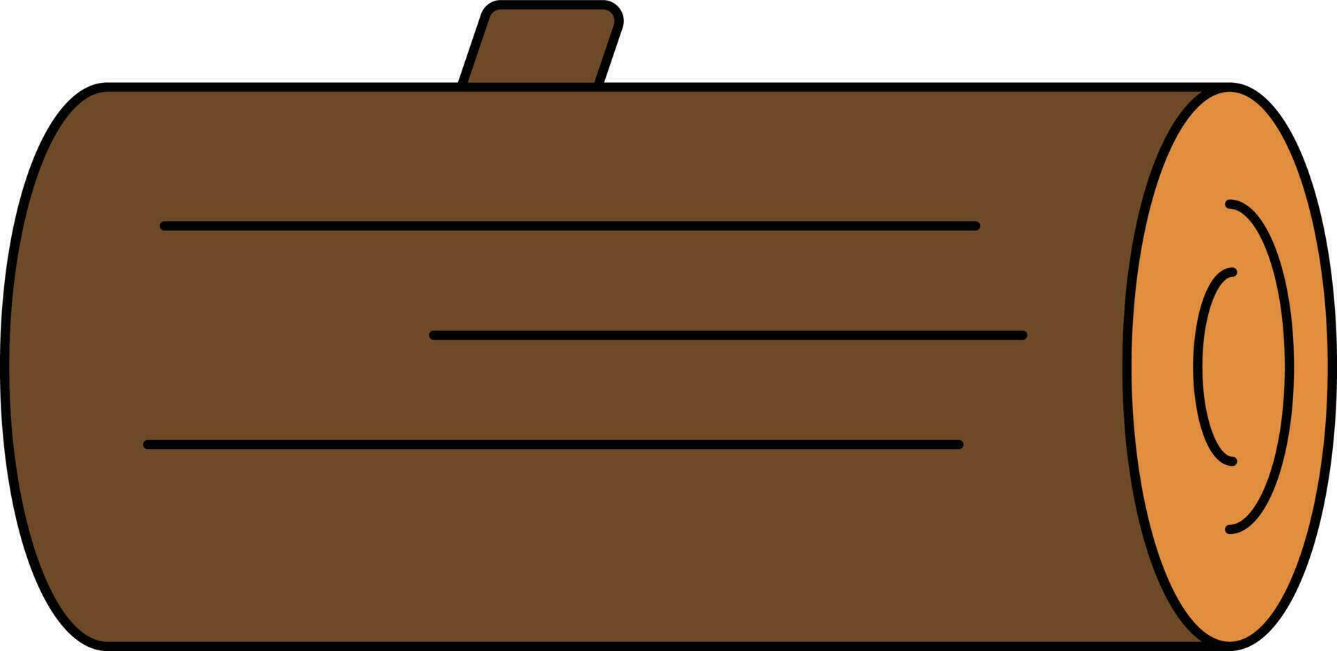 Wood Log Icon In Brown And Orange Color. vector