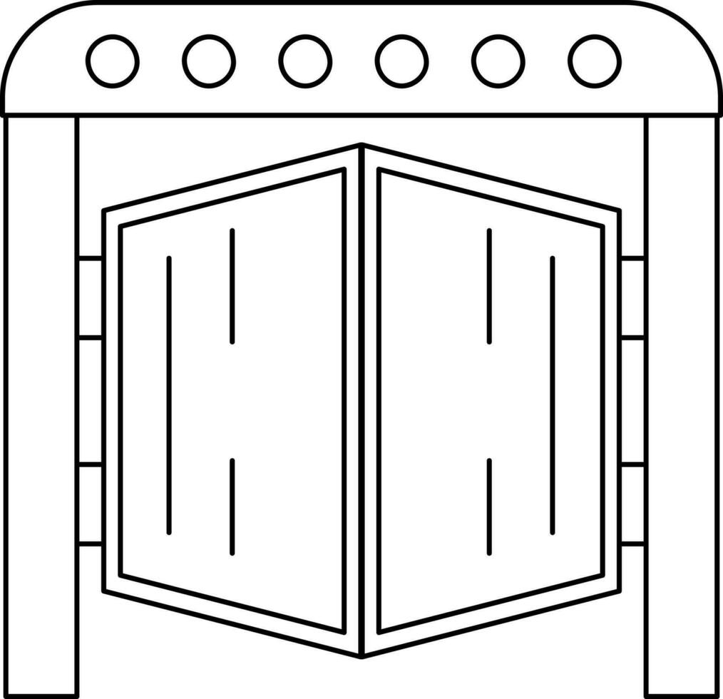 Stable Gate Icon In Black Line Art. vector