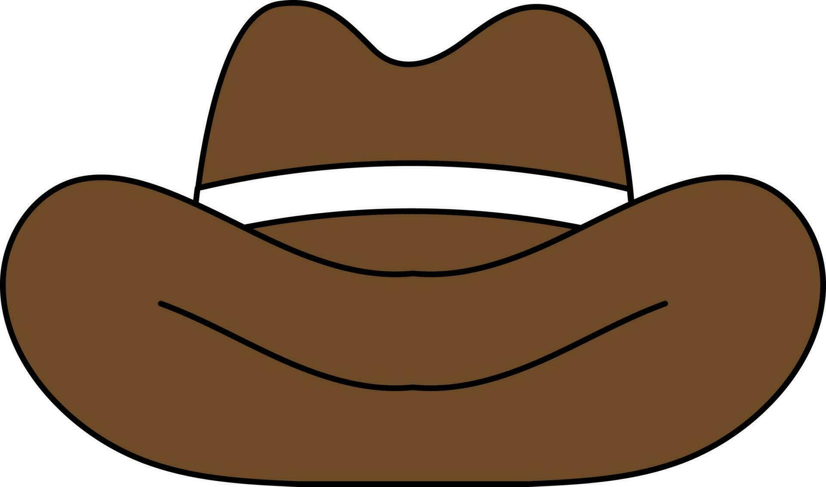 Cowboy Hat Icon In Brown And White Color. vector