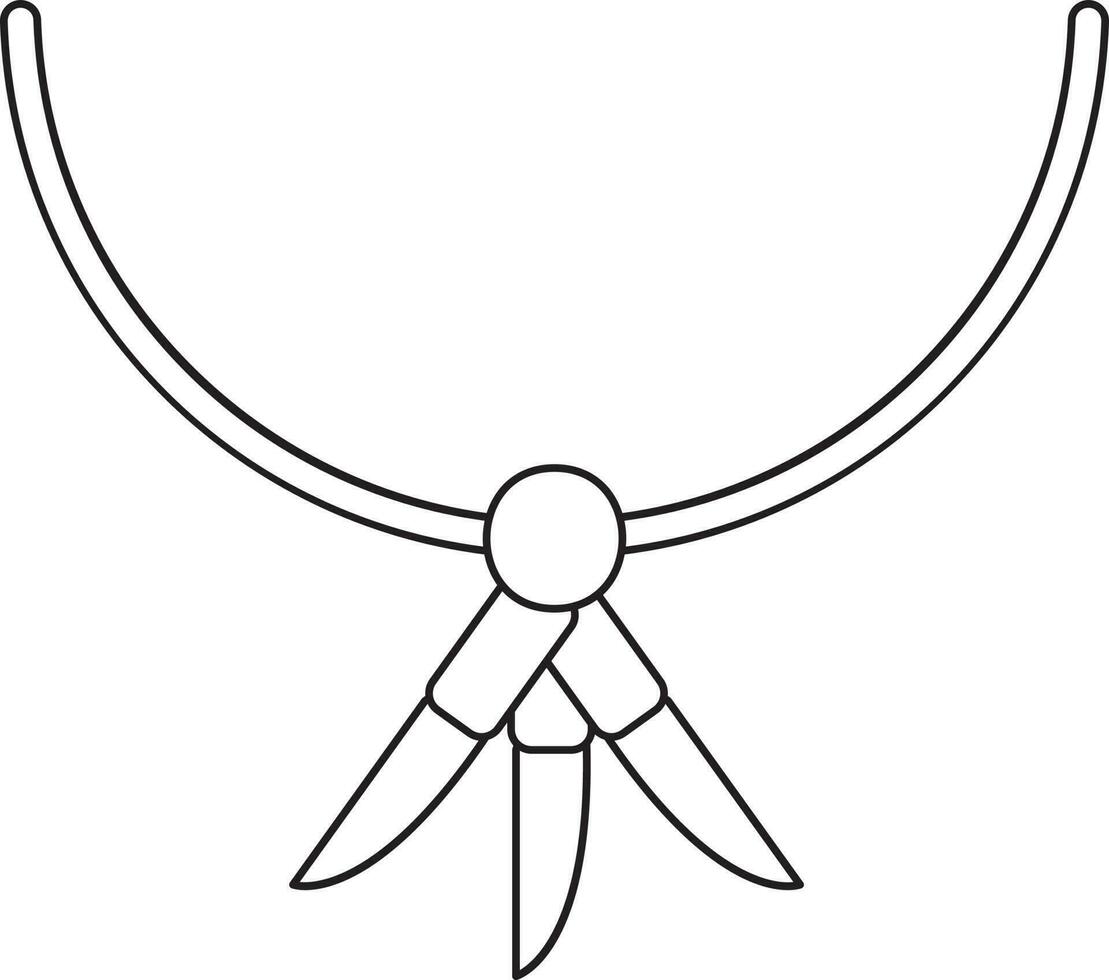 Pendant Knife Icon In Thin Line Art. vector