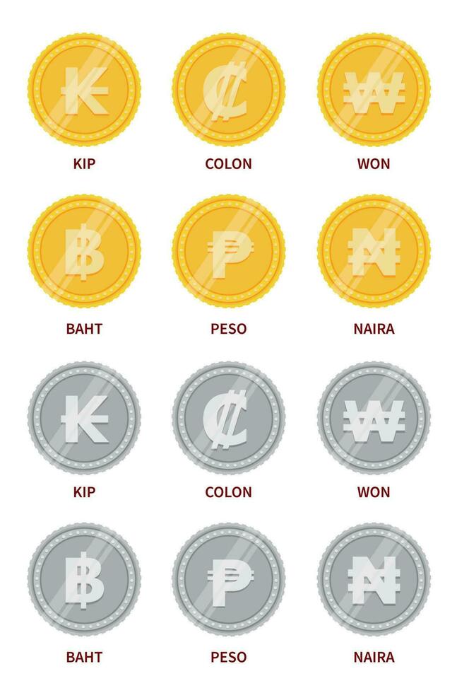 vector conjunto de moneda señales