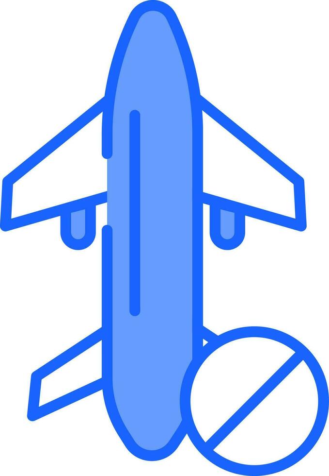 No Travelling Icon In Blue And White Color. vector