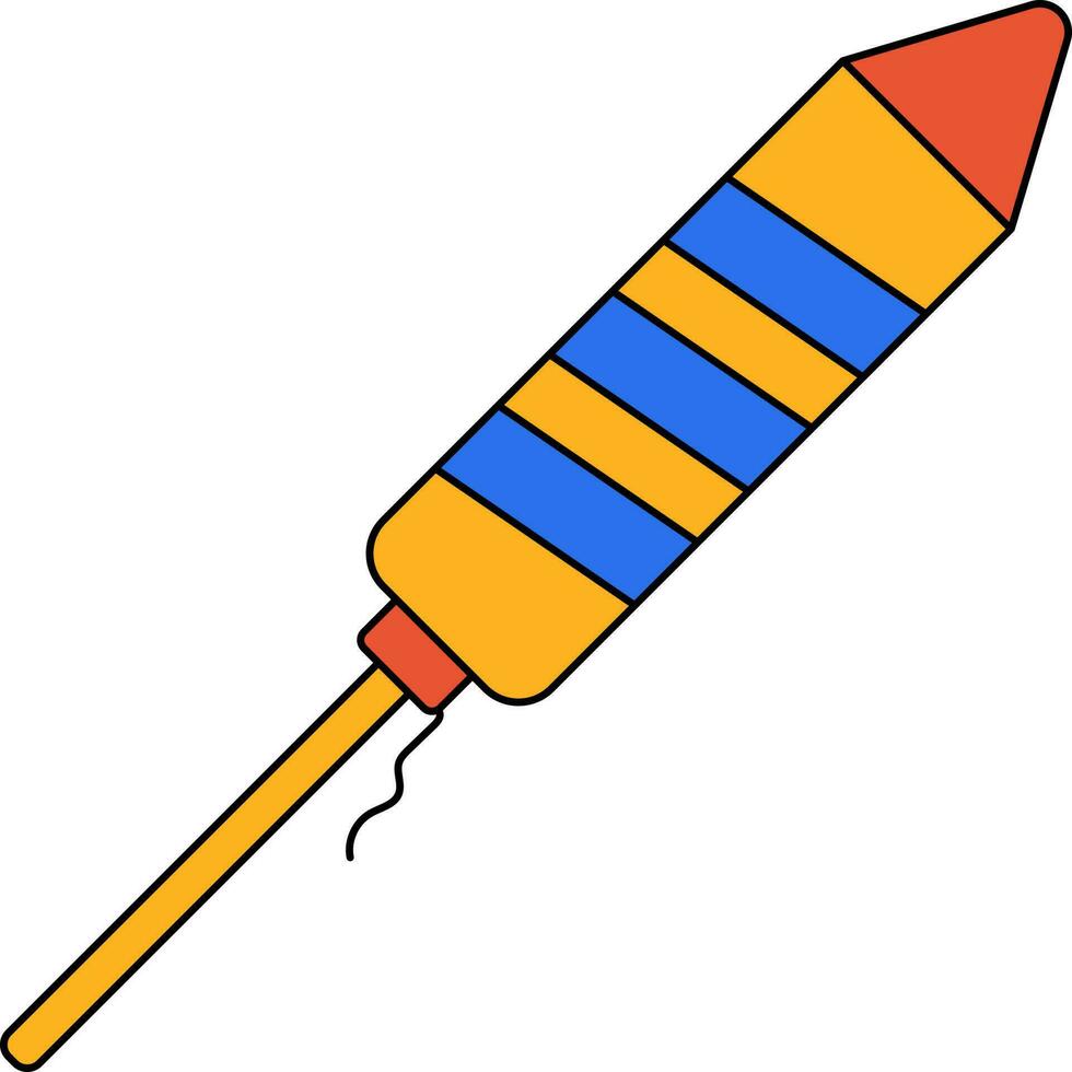 Isolated Firework Rocket Icon In Multicolor. vector