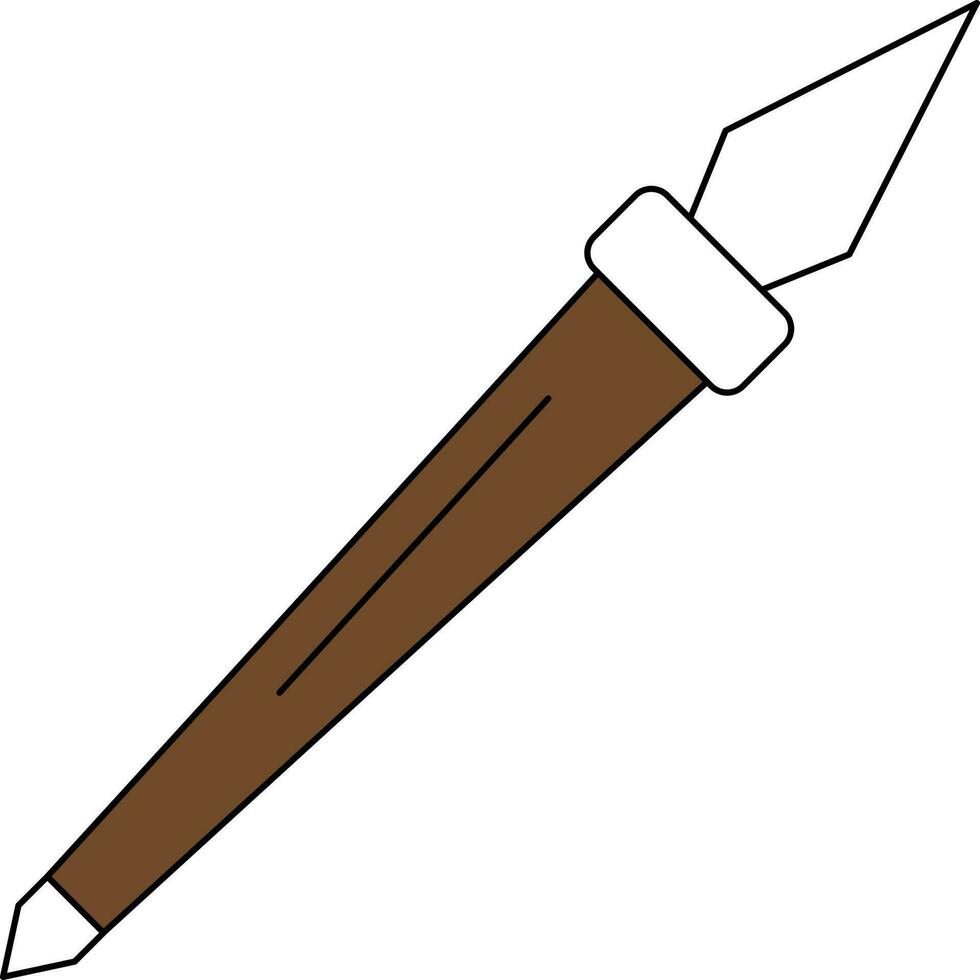 Javelin Icon In Brown And White Color. vector