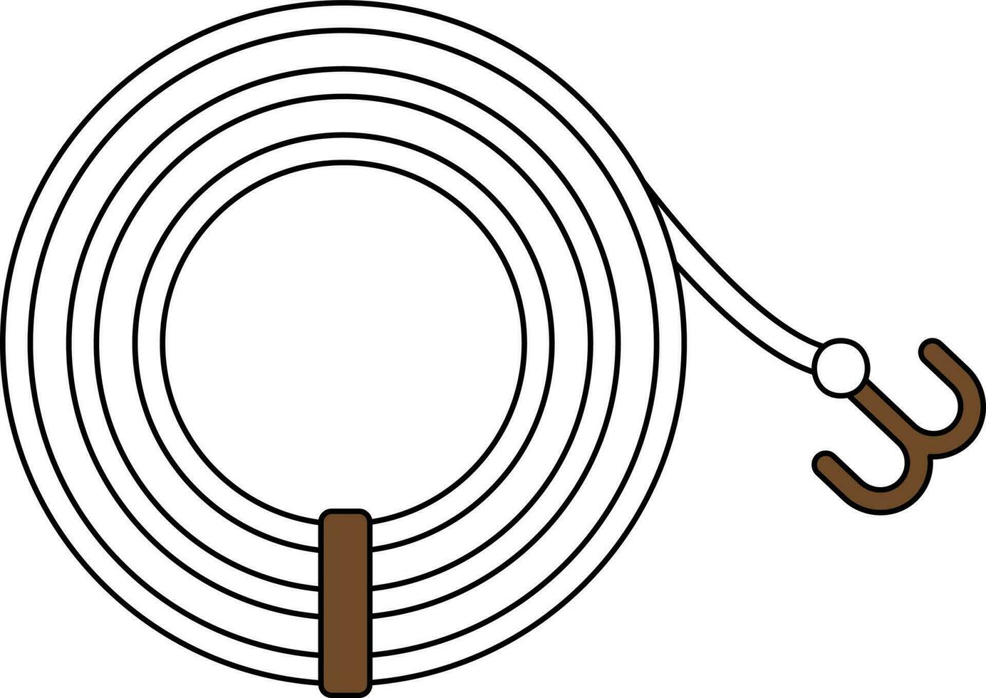 Hook Rope Icon In White And Brown Color. vector