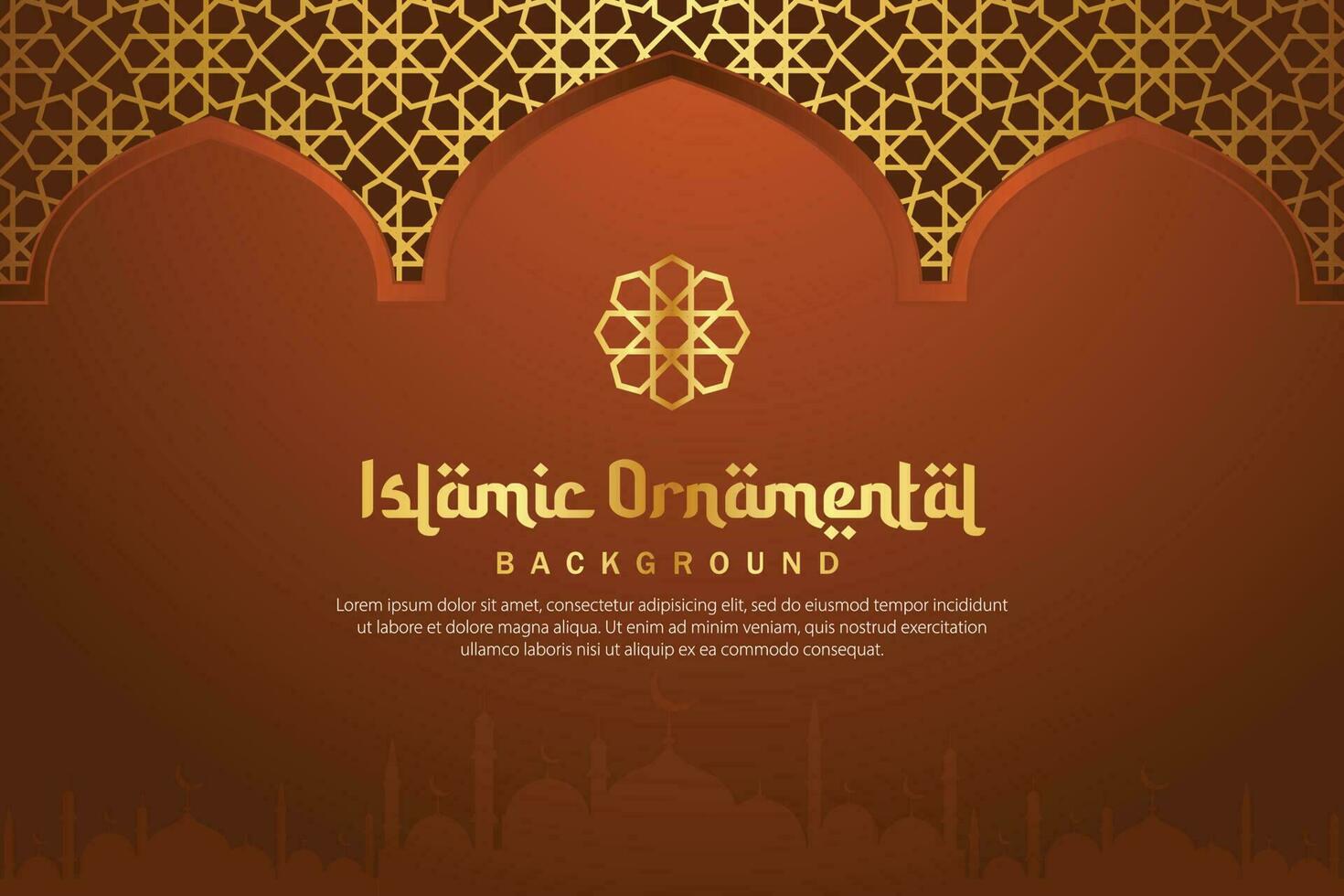 Traditional Islamic Brown With Beautiful Pattern Background vector