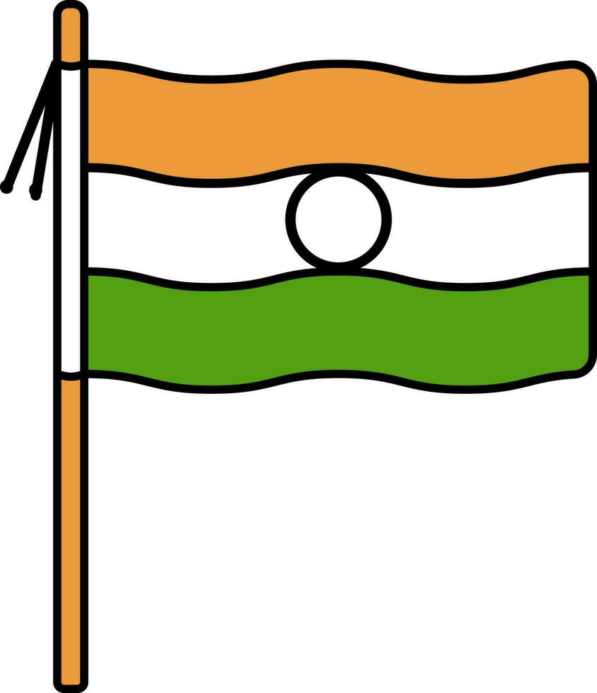 India bandera icono en plano estilo. vector