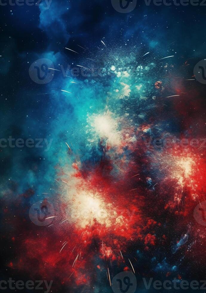 Blue, red, white, firework, Independence Day Abstract Poster background, copyspace. photo
