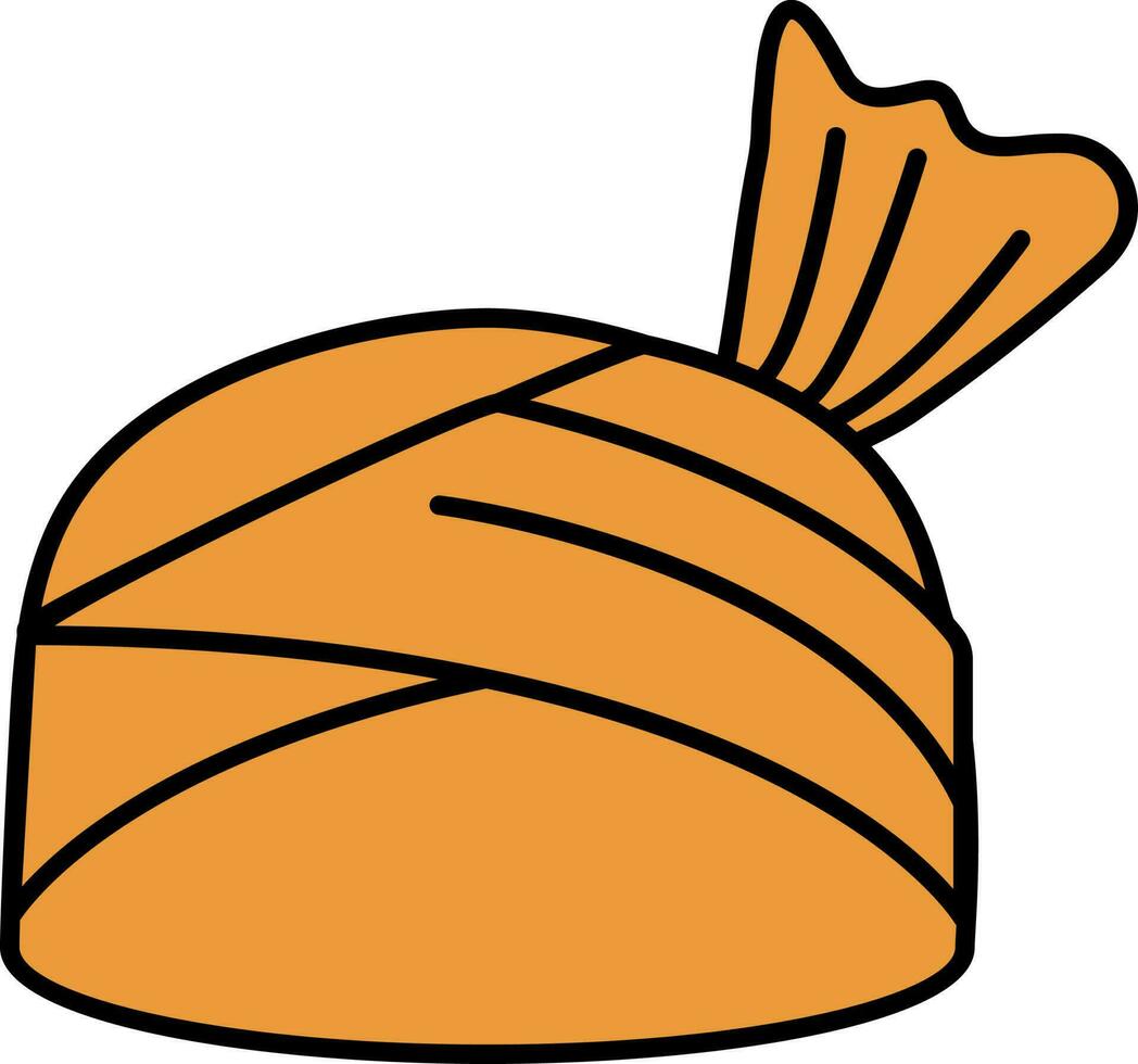 Turban Icon In Orange Color. vector