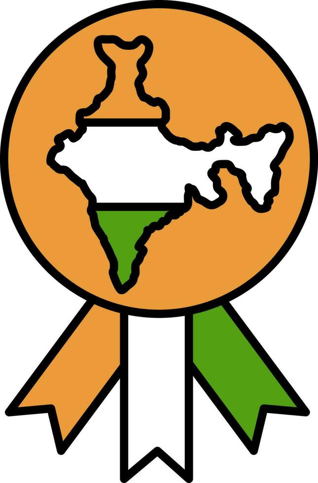 India Map Badge Icon In Flat Style. vector