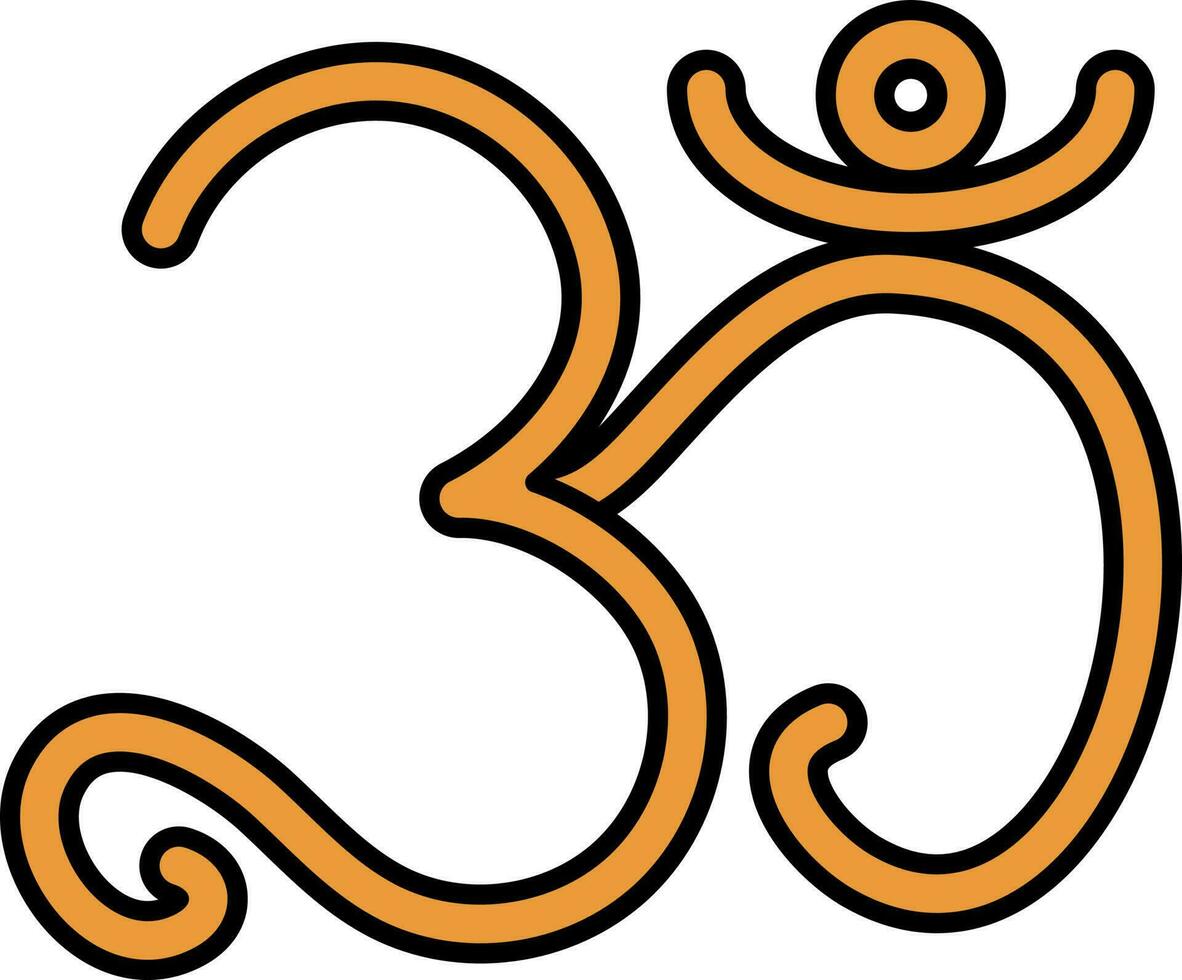 om icono en naranja color. vector