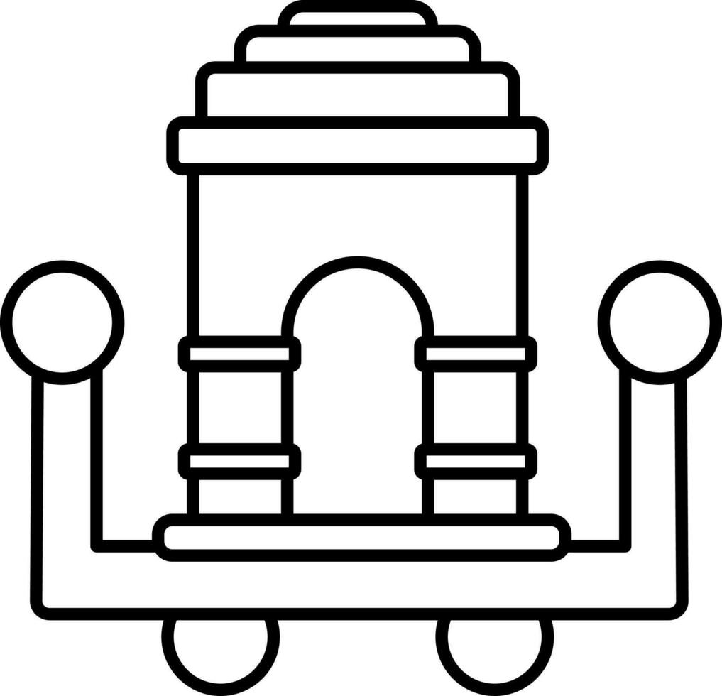 Linear Style India Gate Icon. vector