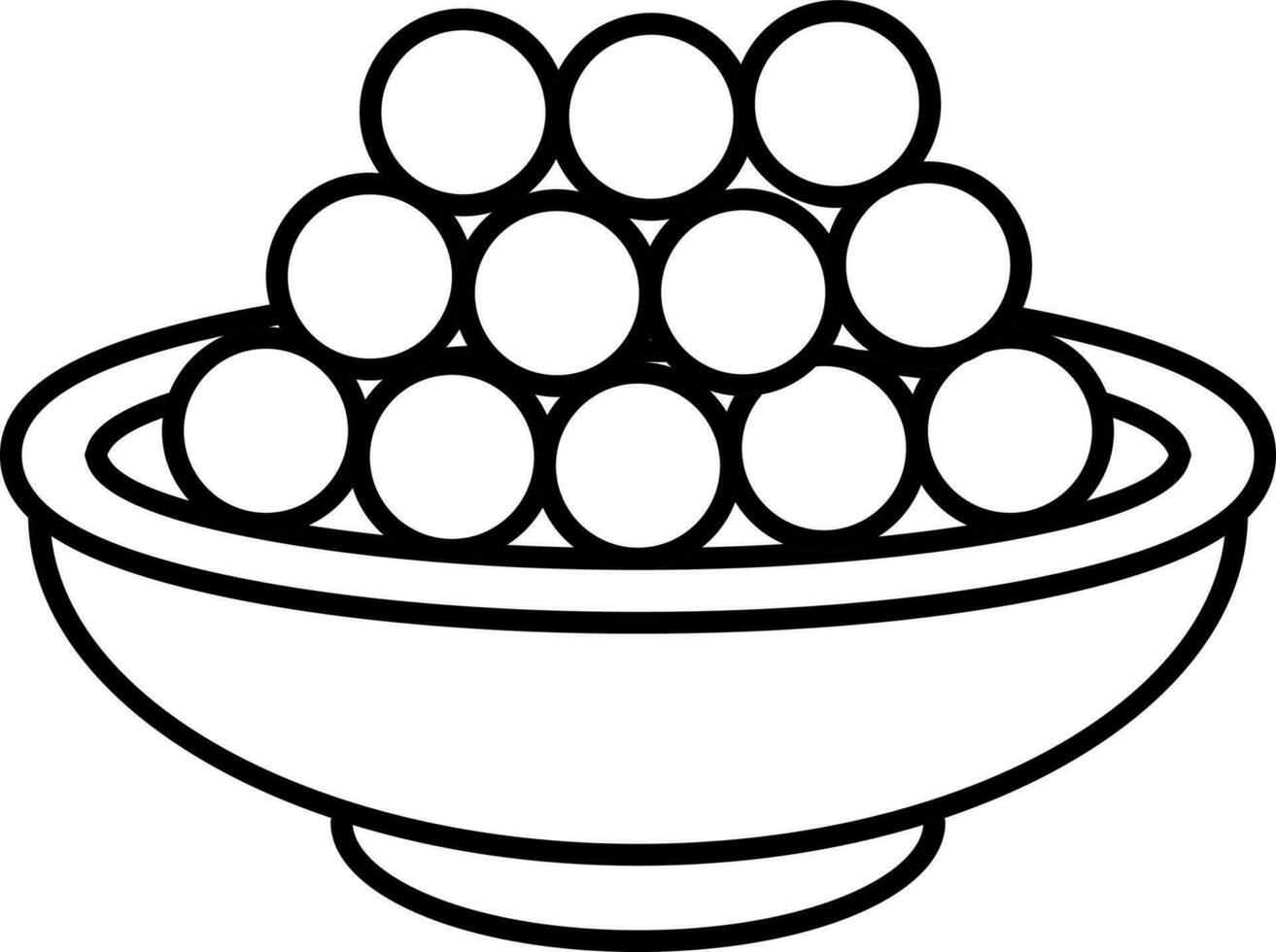 Laddu In Bowl Icon In Black Line Art. 24193430 Vector Art at Vecteezy