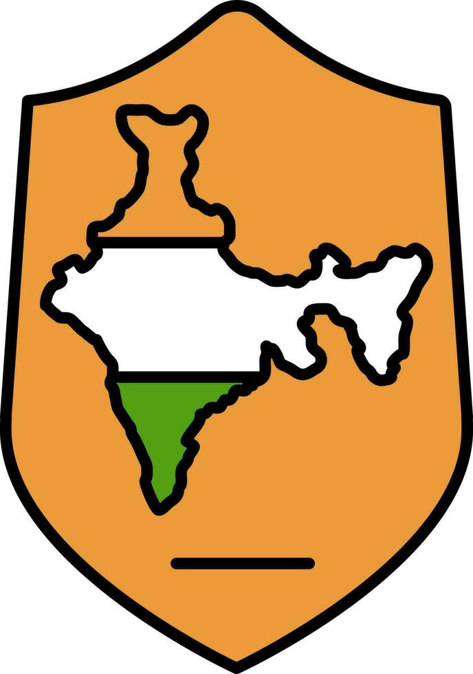 vistoso India mapa con proteger icono. vector