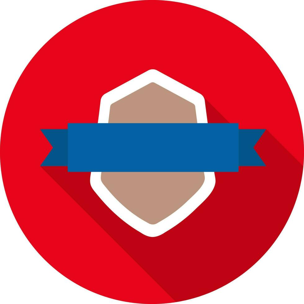 Shield Badge Icon On Red Background. vector