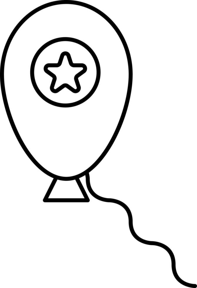 Balloon Icon In Black Outline. vector