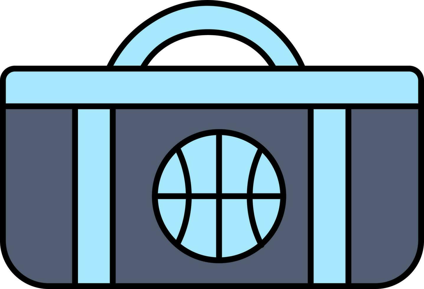 Basketball Duffel Bag Icon In Blue Color. vector