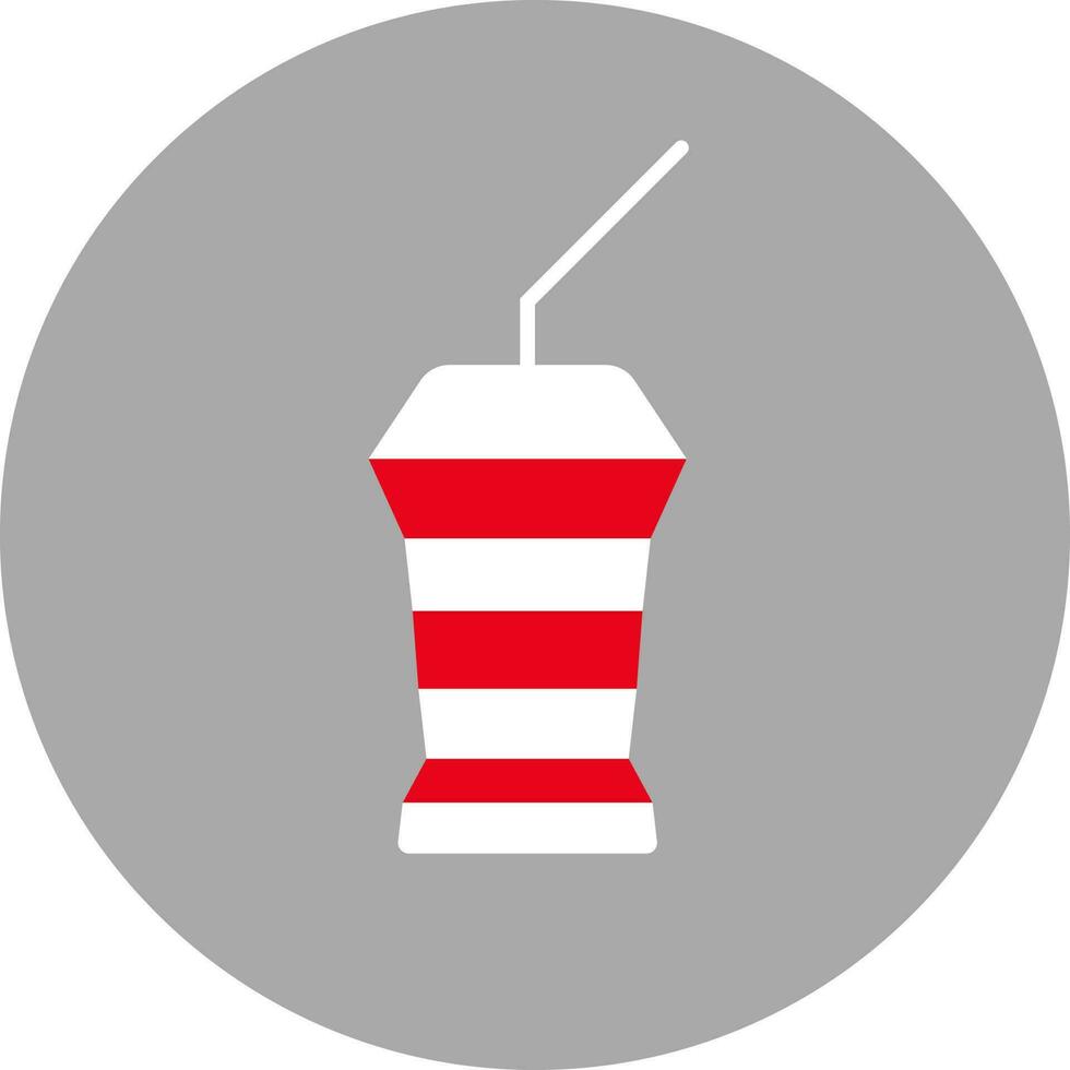 Disposable Cup With Straw Icon On Gray Background. vector