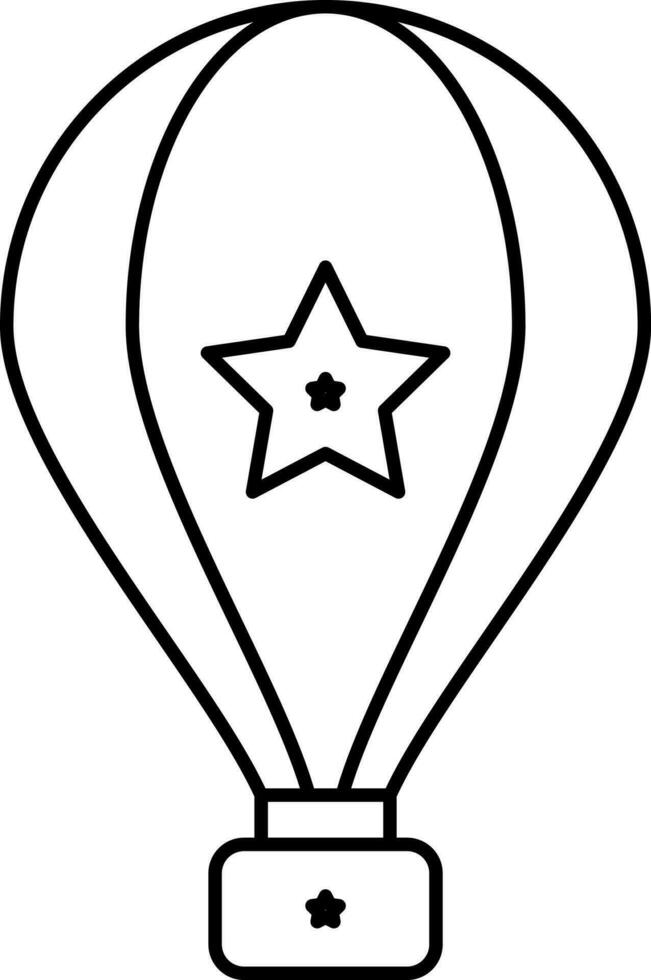 Hot Air Balloon Icon In Black Outline. vector