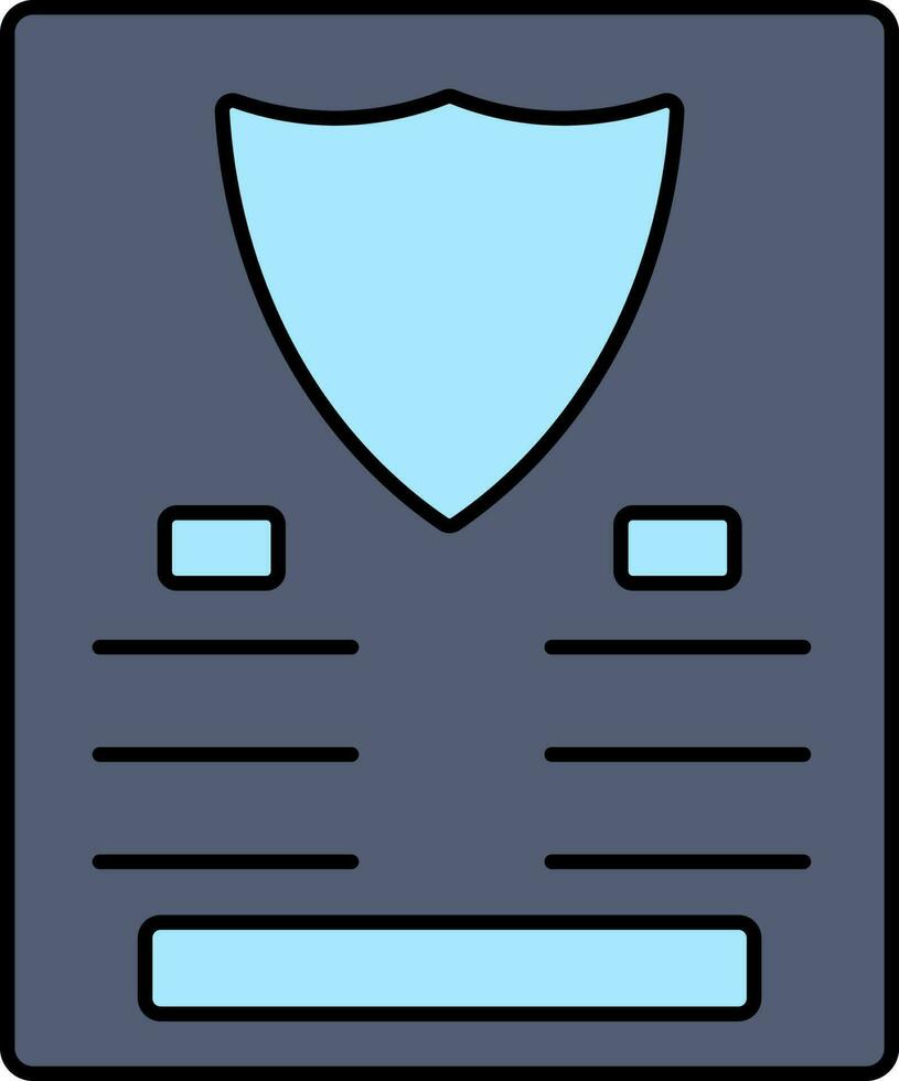 Insurance Paper Icon In Blue Color. vector