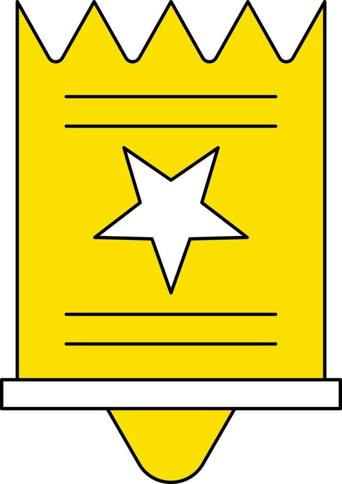 Illustration Of Certificate Icon In White And Yellow Color. vector