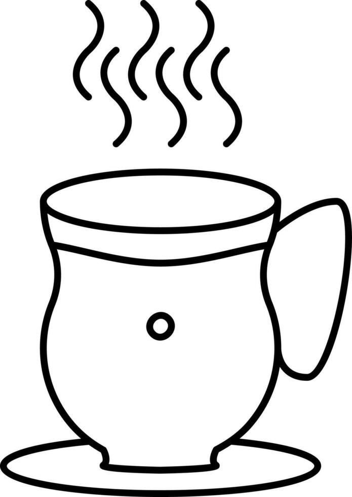 Coffee Or Tea Cup Icon In Black Outline. vector