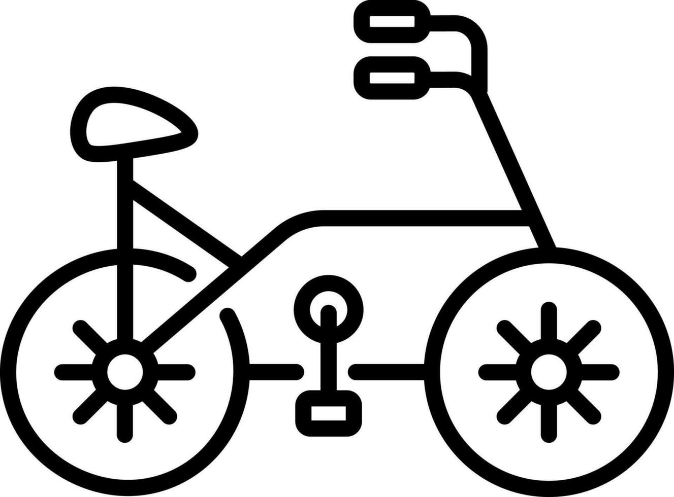 Line Art Bicycle Icon in Flat Style. vector