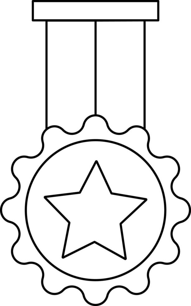 Medal Icon Or Symbol In Thin Line Art. vector