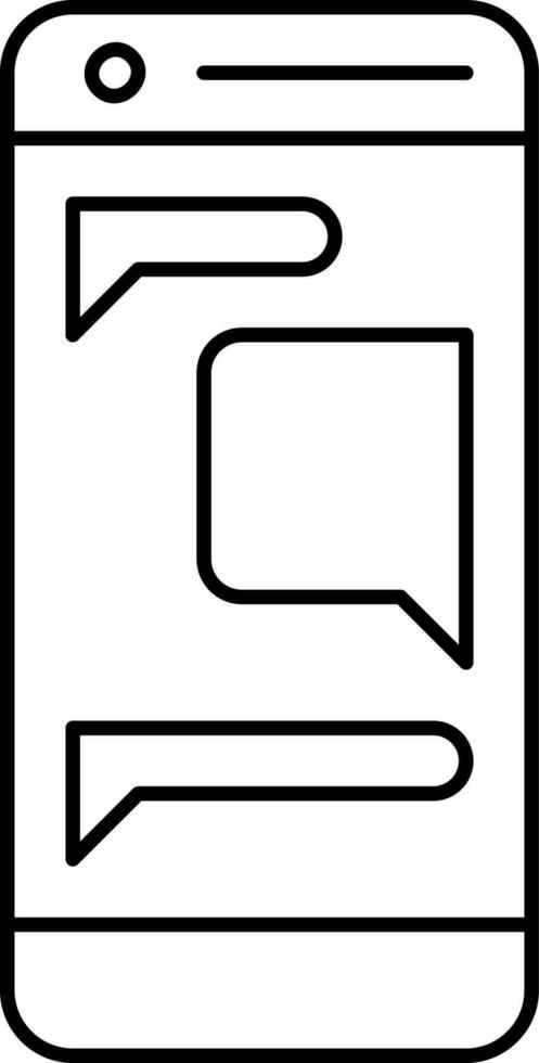 Linear Style Chatting In Smartphone Icon vector