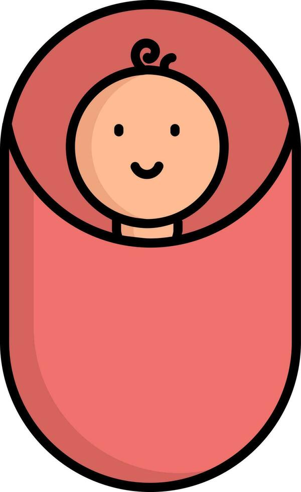 Infant Baby Icon In Red Color. vector