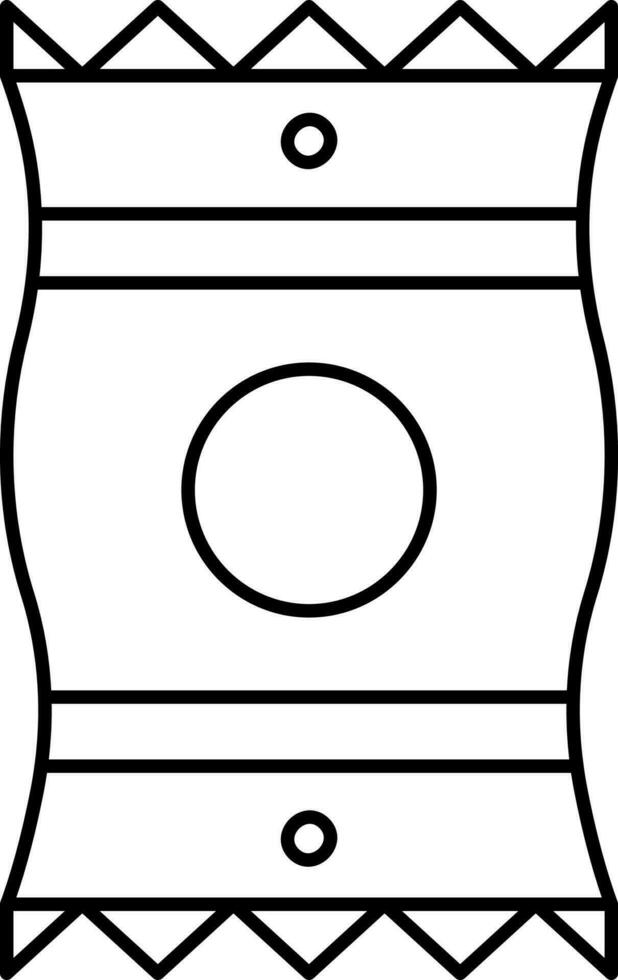 Snack Pack Icon In Black Line Art. vector