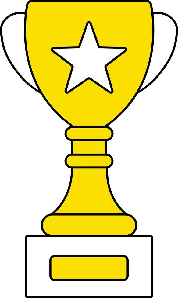 Illustration Of Trophy Icon In White And Yellow Color. vector