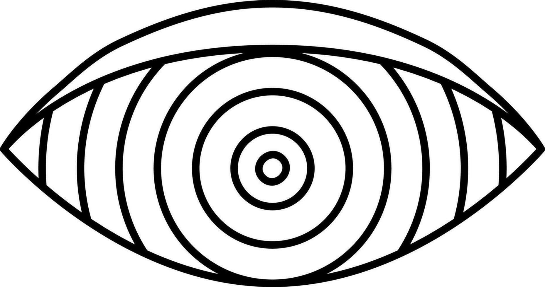Illusion Eye Icon In Black Line Art. vector