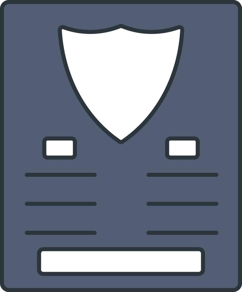Insurance Paper Icon In Blue And White Color. vector