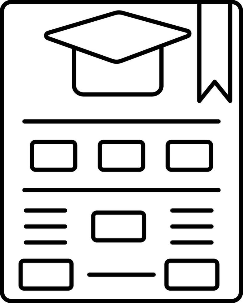 graduación certificado icono en línea Arte. vector