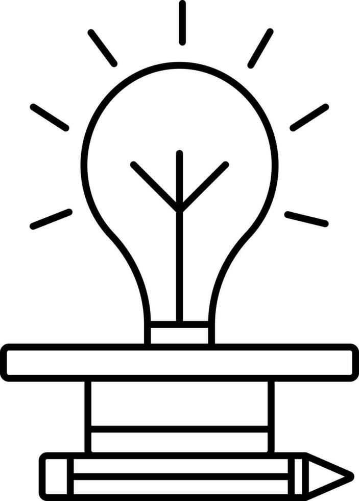 Graduation Idea With Pencil Icon In Line Art. vector