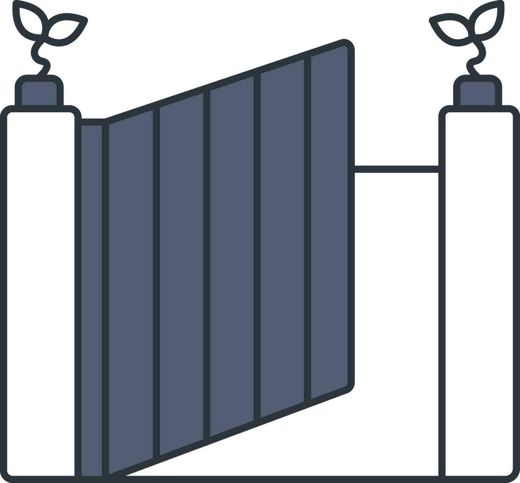 Entrance Gate Icon In Blue And White Color. vector