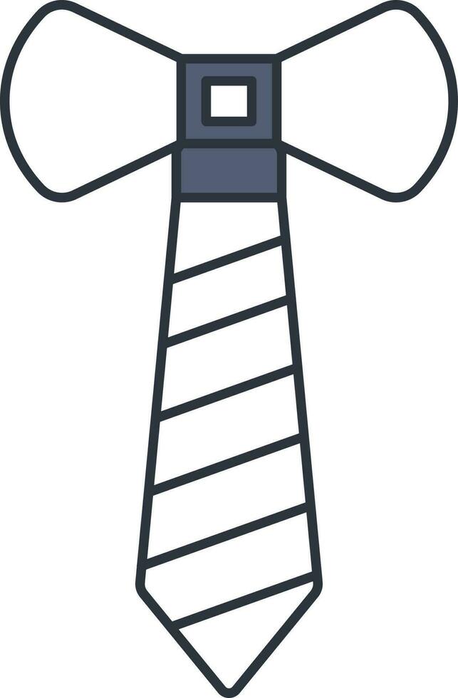 Necktie Icon In Blue And White Color. vector