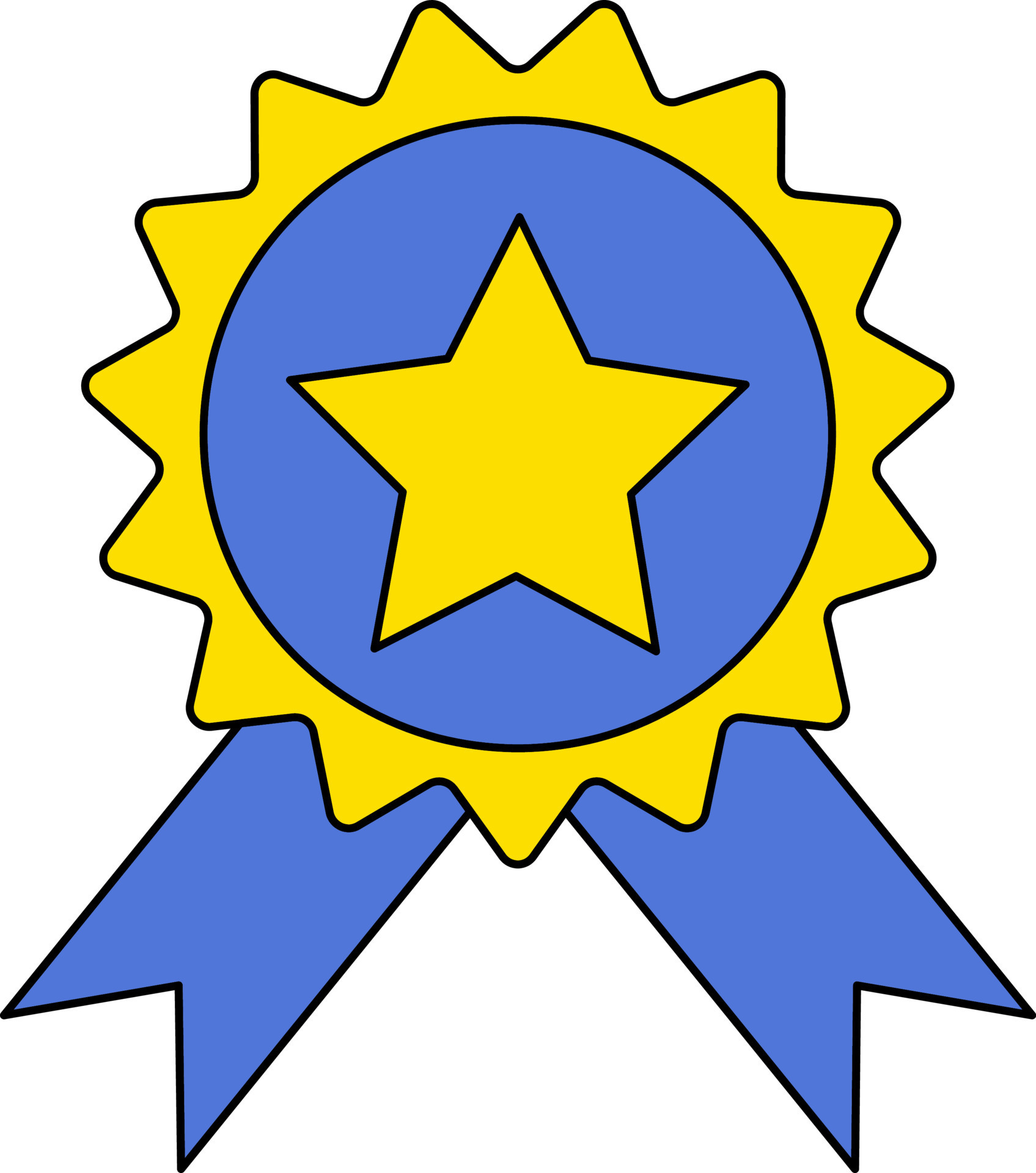 Blue And Yellow Badge Icon Or Symbol. 24193682 Vector Art at Vecteezy
