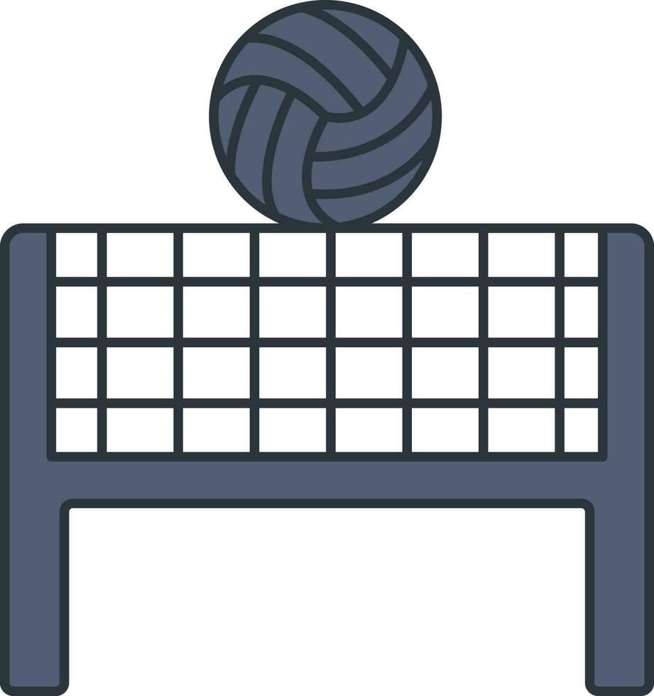 Volleyball Net Icon In Blue And White Color. vector